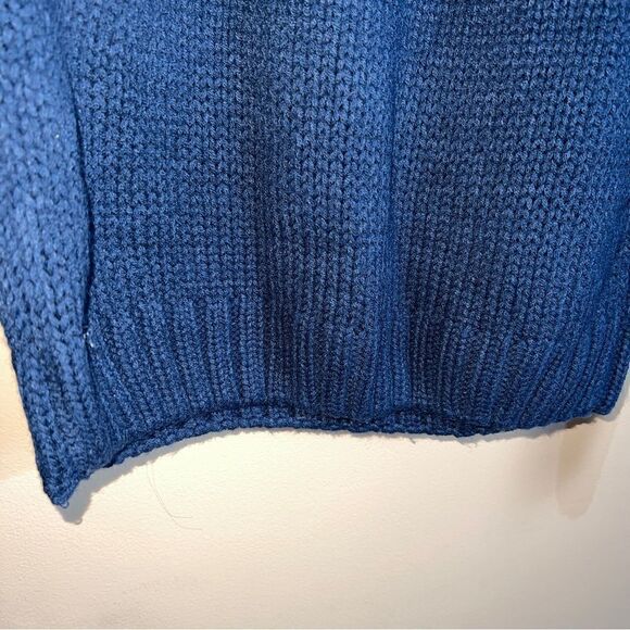 Rachel Zoe Navy Cream Mustard Fair Isle Cowl Neck Acrylic Knitted Sweater - Picture 9 of 10